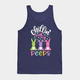 Chillin with my Peeps Funny Easter Bunny Kids Gift Tank Top